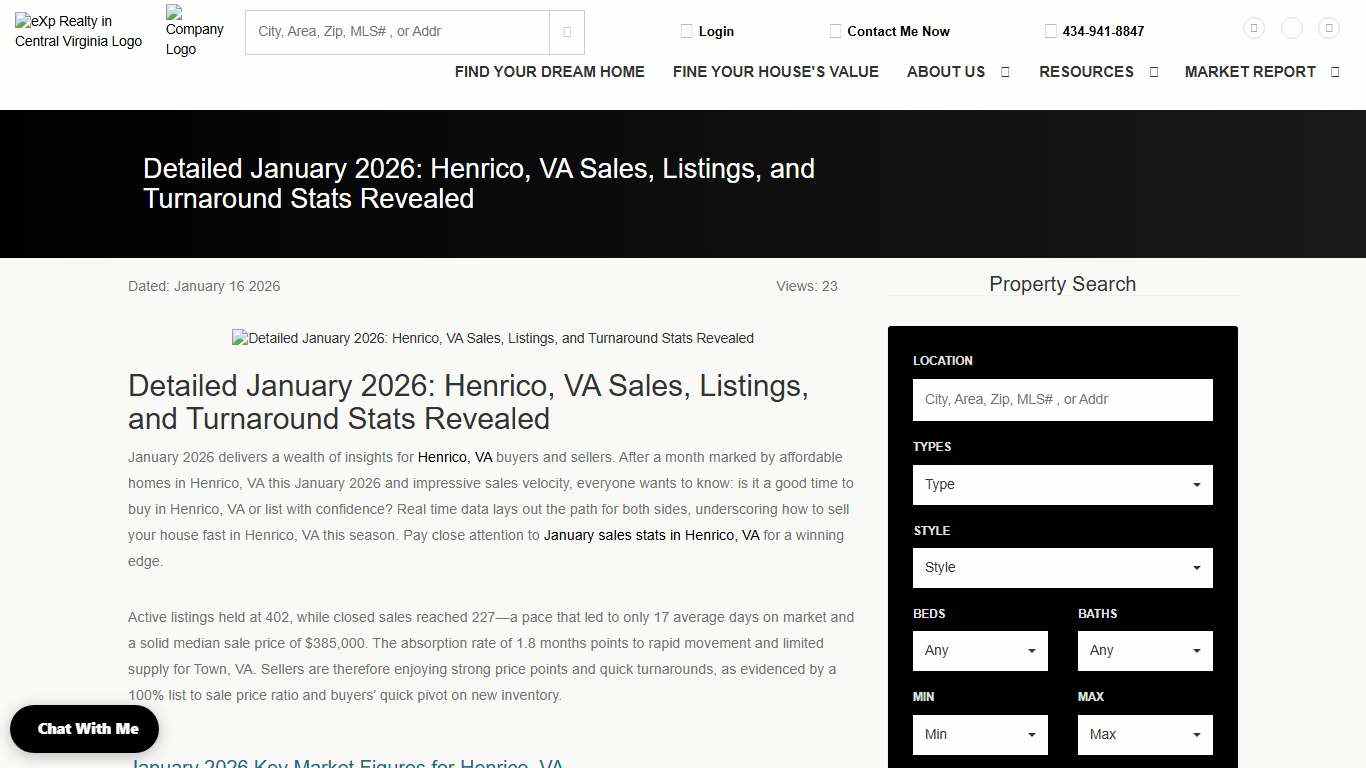 Detailed January 2026: Henrico, VA Sales, Listings, and Turnaround Stats Revealed